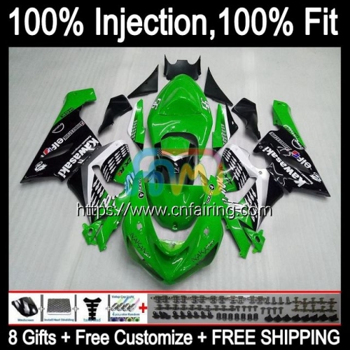 Injection mold OEM For KAWASAKI NINJA Green black ZX 6R 600 CC 6 R ZX600 ZX-636 2005 2006 Bodys ZX 636 600CC ZX-6R ZX636 ZX6R 05 06 Fairings 87HM.67