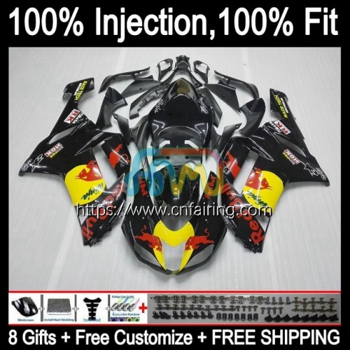 OEM Injection For KAWASAKI NINJA ZX 636 600CC ZX-636 Red hot Bull ZX636 08 Body ZX 6R 600 CC 6 R ZX6R 07 08 ZX600 ZX-6R 2007 2008 Fairing Kit 88HM.68