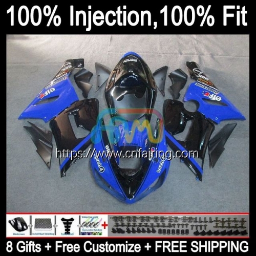 Injection mold OEM For KAWASAKI NINJA ZX-6R ZX636 ZX 6R 600 CC 6 Blue black R 05 Body ZX 636 600CC ZX6R 05 06 ZX600 ZX-636 2005 2006 Fairing 87HM.37