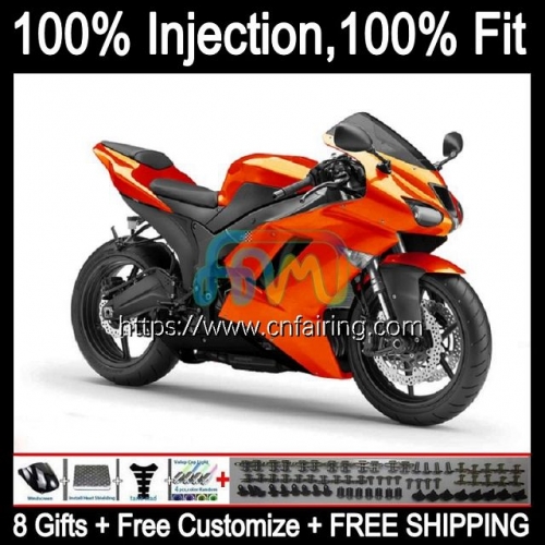 Injection Kit For KAWASAKI NINJA ZX 636 600CC ZX600 ZX-6R ZX-636 2007 2008 Body ZX 6R 600 CC 6 R ZX636 08 Metal Orange ZX6R 07 08 OEM Fairing 88HM.85