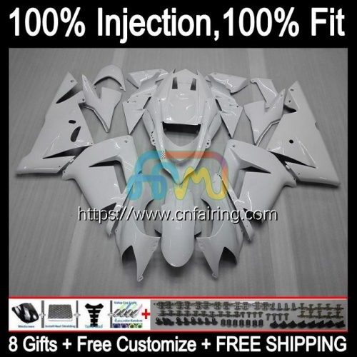 Injection Mold OEM For KAWASAKI NINJA ZX1000C Glossy white ZX1000 C ZX-10R 2004 2005 Bodys ZX 10R 10 R 1000CC 1000 CC ZX10R 04 05 ABS Fairing 89HM.52