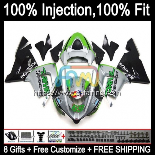 OEM Injection Mold For KAWASAKI NINJA ZX1000 Black green C ZX 10R 10 R 1000CC 1000 CC Body ZX-10R ZX10R 04 05 ZX1000C 2004 2005 Fairings Kit 89HM.19