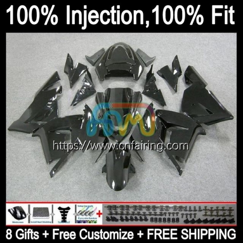 Injection Mold OEM For KAWASAKI NINJA Gloss black ZX1000C ZX1000 C ZX-10R 2004 2005 Bodys ZX 10R 10 R 1000CC 1000 CC ZX10R 04 05 ABS Fairing 89HM.59