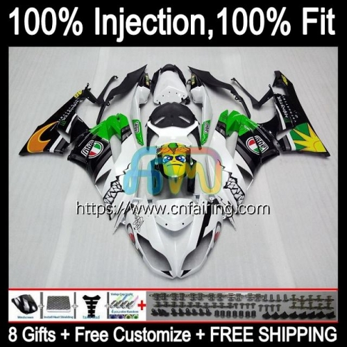 Injection For KAWASAKI NINJA ZX 636 6R 6 R ZX-6R ZX636 White black 2013 2014 2015 2016 2017 2018 ZX-636 ZX600 ZX6R 13 14 15 16 17 18 Fairing 92HM.77