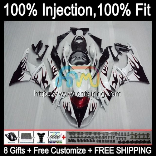 Injection For KAWASAKI NINJA ZX 636 6R 6 R ZX-6R Red Flames ZX636 2013 2014 2015 2016 2017 2018 ZX-636 ZX600 ZX6R 13 14 15 16 17 18 Fairing 92HM.73