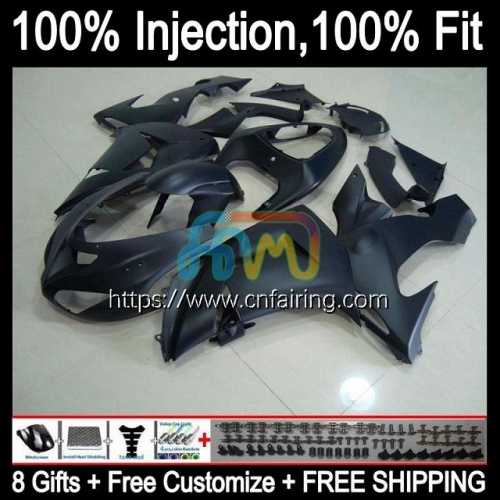 OEM Injection Mold For KAWASAKI NINJA ZX 10R 10 R 1000CC 1000 CC 2006 2007 Body Matte Black ZX1000C ZX-10R ZX1000 C ZX10R 06 07 Full Fairing 90HM.67