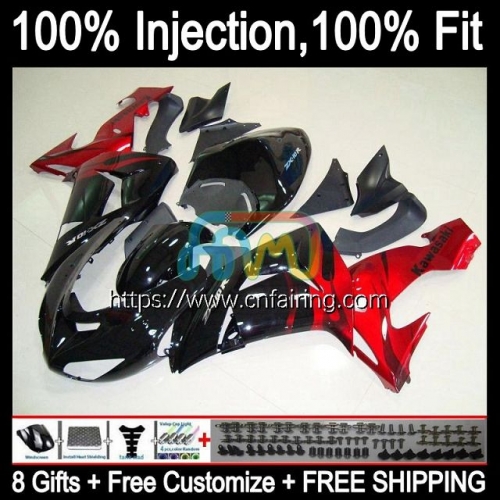 OEM Injection Mold For KAWASAKI NINJA ZX 10R 10 Red Flames R 1000CC 1000 CC 2006 2007 Body ZX1000C ZX-10R ZX1000 C ZX10R 06 07 Full Fairing 90HM.72