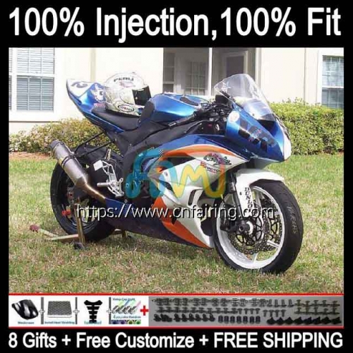 Injection For KAWASAKI White blue NINJA ZX-6R ZX636 ZX 636 6R 6 R ZX-636 ZX6R 13 14 15 16 17 18 ZX600 2013 2014 2015 2016 2017 2018 Fairing 92HM.23