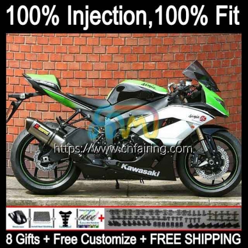 Injection For KAWASAKI NINJA ZX-6R White green ZX636 ZX 636 6R 6 R ZX-636 ZX6R 13 14 15 16 17 18 ZX600 2013 2014 2015 2016 2017 2018 Fairing 92HM.17