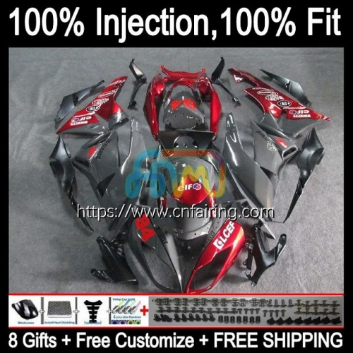 OEM Injection For KAWASAKI NINJA ZX-6R ZX 636 Red Grey 600CC 6R 600 CC 6 R ZX-636 ZX6R 09 10 11 12 ZX600 ZX636 2009 2010 2011 2012 Fairing 91HM.45