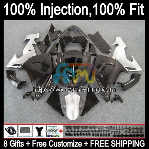 Injection Mold Kit For KAWASAKI NINJA ZX1000 C ZX 10R Black white 10 R 1000CC 1000 CC Bodys ZX1000C ZX10R 06 07 ZX-10R 2006 2007 OEM Fairing 90HM.6