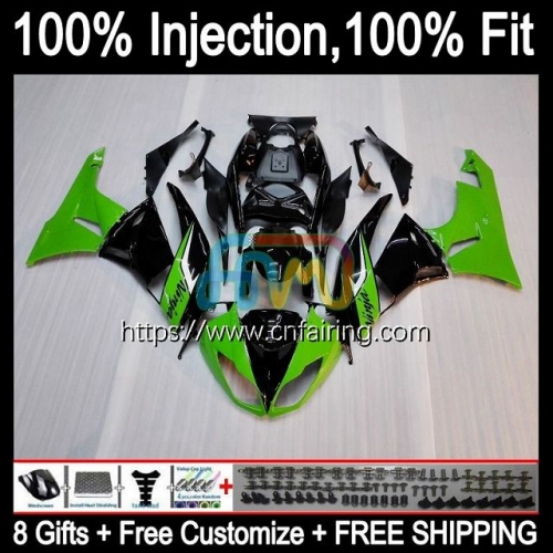 Injection OEM For KAWASAKI Green black NINJA ZX600 ZX636 ZX-6R ZX-636 2009 2010 2011 2012 ZX 636 600CC 6R 600 CC 6 R ZX6R 09 10 11 12 Fairing 91HM.58