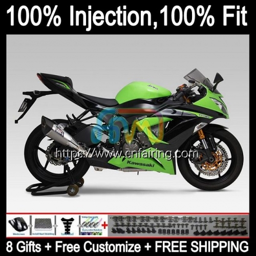 Injection For KAWASAKI NINJA ZX-6R ZX636 ZX 636 6R 6 R GREEN BLACK ZX-636 ZX6R 13 14 15 16 17 18 ZX600 2013 2014 2015 2016 2017 2018 Fairing 92HM.39