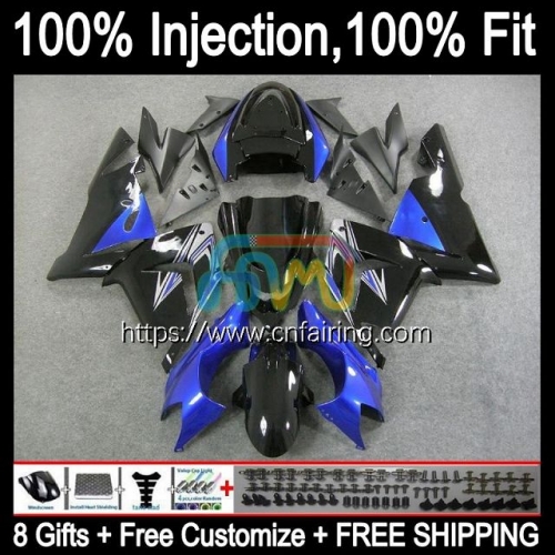 Injection Mold OEM For KAWASAKI NINJA ZX1000C ZX1000 C ZX-10R 2004 2005 Bodys ZX Blue black 10R 10 R 1000CC 1000 CC ZX10R 04 05 ABS Fairing 89HM.63