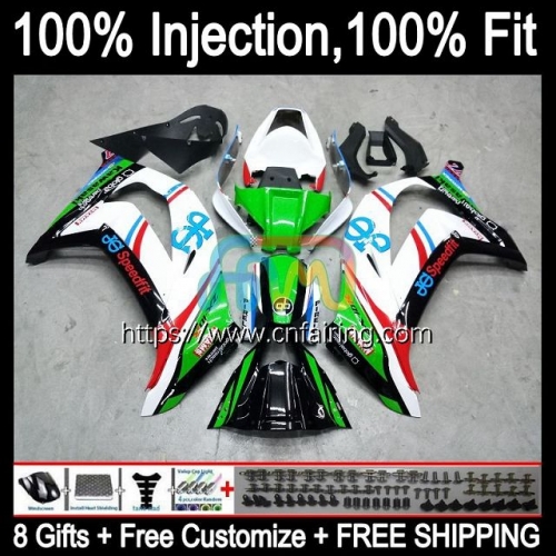 Body Injection For KAWASAKI NINJA ZX1000C ZX 1000CC 10R 10 R 1000 CC ZX10R 16 17 18 19 20 ZX-10R 2016 2017 2018 2019 2020 Fairing White Green 95HM.0