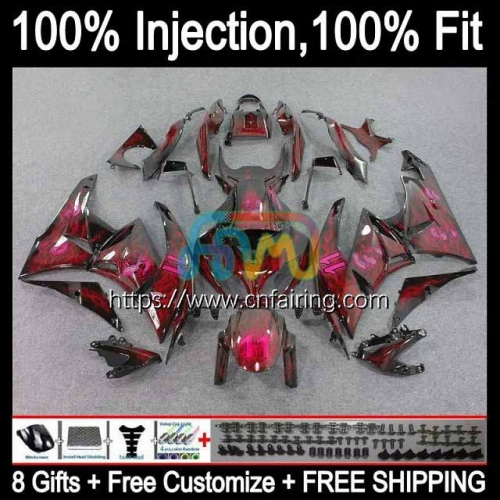 OEM Injection For KAWASAKI Red pink blk NINJA ZX-6R ZX 636 600CC 6R 600 CC 6 R ZX-636 ZX6R 09 10 11 12 ZX600 ZX636 2009 2010 2011 2012 Fairing 91HM.6