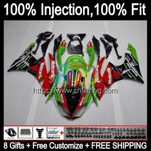 Injection OEM For KAWASAKI NINJA ZX600 ZX636 ZX-6R ZX-636 Red green 2009 2010 2011 2012 ZX 636 600CC 6R 600 CC 6 R ZX6R 09 10 11 12 Fairing 91HM.63