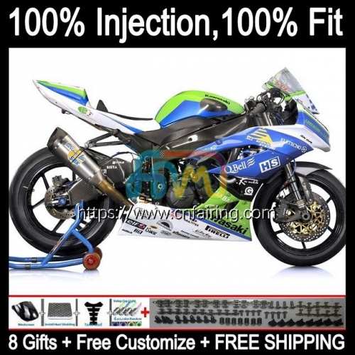 Injection For KAWASAKI NINJA ZX 636 6R 6 R ZX-6R ZX636 2013 2014 2015 2016 2017 2018 ZX-636 ZX600 ZX6R 13 14 15 16 17 18 Green blue Fairing 92HM.71