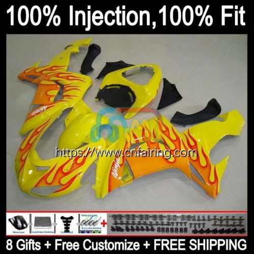 OEM Injection Mold For KAWASAKI NINJA ZX 10R 10 R 1000CC 1000 CC 2006 2007 Body ZX1000C ZX-10R Light Yellow ZX1000 C ZX10R 06 07 Full Fairing 90HM.75