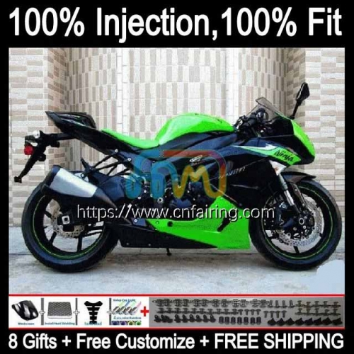 Injection OEM For KAWASAKI NINJA ZX600 ZX636 ZX-6R ZX-636 2009 2010 2011 2012 ZX 636 600CC 6R 600 Green black CC 6 R ZX6R 09 10 11 12 Fairing 91HM.88