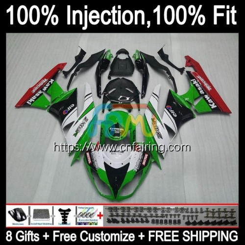 Injection OEM For KAWASAKI NINJA ZX600 ZX636 ZX-6R ZX-636 2009 2010 2011 2012 ZX 636 600CC White green 6R 600 CC 6 R ZX6R 09 10 11 12 Fairing 91HM.76