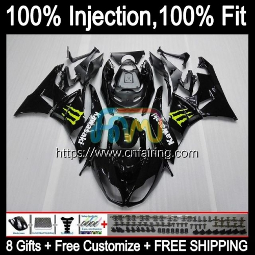 Injection For KAWASAKI NINJA ZX 636 6R 6 R ZX-6R ZX636 2013 2014 2015 2016 2017 2018 ZX-636 ZX600 ZX6R 13 14 15 16 17 18 Fairing 92HM.61 Gloss black