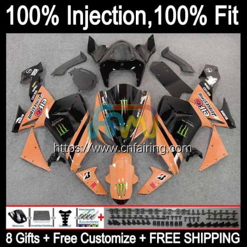 Injection Mold Kit For KAWASAKI NINJA ZX1000 C ZX 10R Light orange 10 R 1000CC 1000 CC Bodys ZX1000C ZX10R 06 07 ZX-10R 2006 2007 OEM Fairing 90HM.21