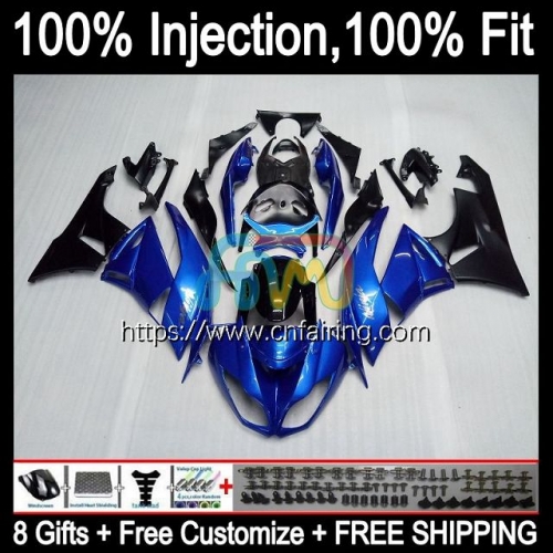 Injection OEM For KAWASAKI NINJA White blue  ZX600 ZX636 ZX-6R ZX-636 2009 2010 2011 2012 ZX 636 600CC 6R 600 CC 6 R ZX6R 09 10 11 12 Fairing 91HM.74