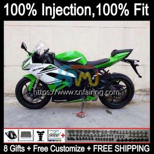 OEM Injection For KAWASAKI NINJA ZX-6R ZX White green 636 600CC 6R 600 CC 6 R ZX-636 ZX6R 09 10 11 12 ZX600 ZX636 2009 2010 2011 2012 Fairing 91HM.12