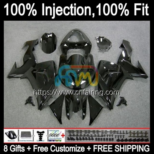 Injection Mold Kit For KAWASAKI All black NINJA ZX1000 C ZX 10R 10 R 1000CC 1000 CC Bodys ZX1000C ZX10R 06 07 ZX-10R 2006 2007 OEM Fairing 90HM.15