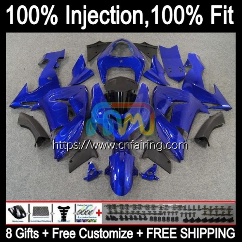 Injection Mold Kit For KAWASAKI NINJA ZX1000 C ZX 10R 10 R 1000CC 1000 CC Bodys ZX1000C ZX10R 06 07 ZX-10R Metallic Blue 2006 2007 OEM Fairing 90HM.5