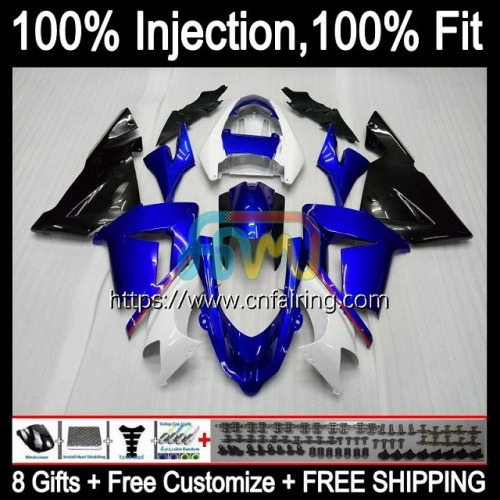 Injection Mold OEM For KAWASAKI NINJA ZX1000C ZX1000 C ZX-10R 2004 2005 Bodys ZX 10R 10 R 1000CC 1000 Blue white CC ZX10R 04 05 ABS Fairing 89HM.65