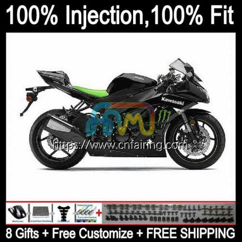 Injection Kit For KAWASAKI NINJA ZX 6R 600 CC 6 R ZX600 ZX636 ZX 636 600CC ZX-636 ZX6R 19 20 21 ZX-6R 2019 2020 2021 OEM Fairing Factory blk 96HM.41