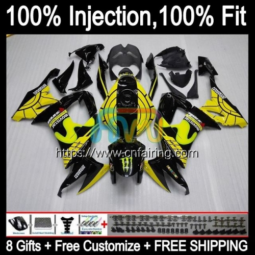 Injection Mold Body For KAWASAKI NINJA ZX1000C ZX 10R 10 R 1000CC 1000 CC 2008 2009 2010 ZX-10R ZX1000 C Light Yellow ZX10R 08 09 10 Fairing 93HM.65