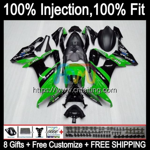 Injection Mold Body For KAWASAKI NINJA ZX1000C ZX 10R 10 R 1000CC 1000 CC 2008 2009 2010 Black green ZX-10R ZX1000 C ZX10R 08 09 10 Fairing 93HM.75