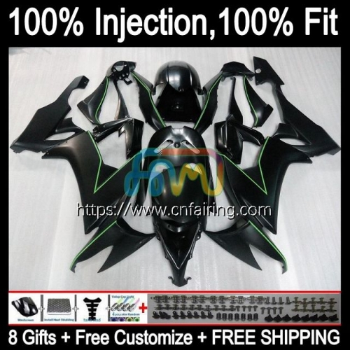 Injection Mold For KAWASAKI NINJA ZX-10R ZX1000 C ZX 10R 10 Matte Black R 1000CC 1000 CC ZX10R 08 09 10 ZX1000C 2008 2009 2010 OEM Fairings 93HM.56