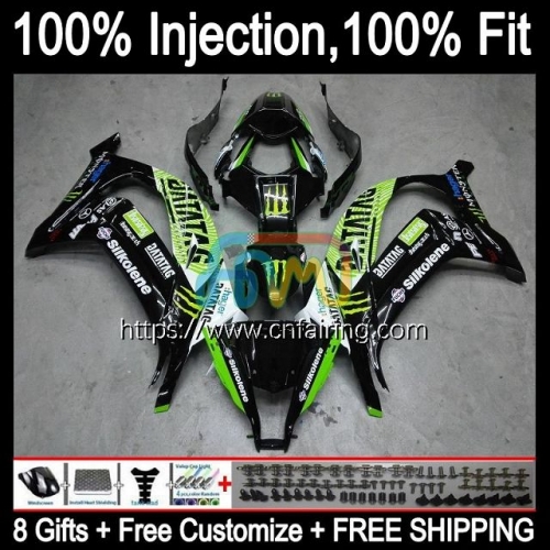 Injection Body For KAWASAKI NINJA ZX 10R 10 R 1000CC 1000 CC ZX-10R ZX10R 11 12 13 14 15 ZX1000C 2011 2012 2013 2014 2015 Fairing Green black 94HM.55