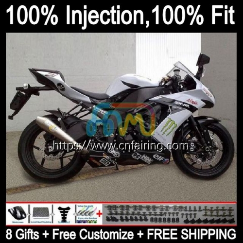 Injection Mold Body For KAWASAKI NINJA ZX1000C ZX 10R 10 White green R 1000CC 1000 CC 2008 2009 2010 ZX-10R ZX1000 C ZX10R 08 09 10 Fairing 93HM.108