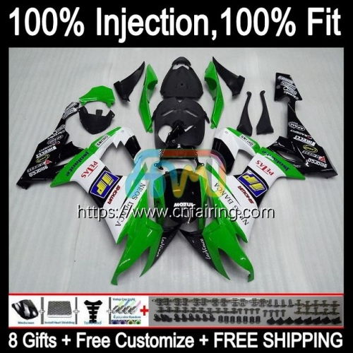 Injection Mold Body For KAWASAKI White green NINJA ZX1000C ZX 10R 10 R 1000CC 1000 CC 2008 2009 2010 ZX-10R ZX1000 C ZX10R 08 09 10 Fairing 93HM.72