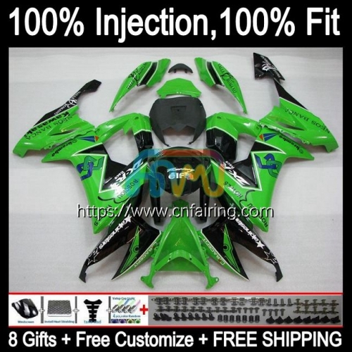 Injection Mold For KAWASAKI NINJA ZX-10R ZX1000 C ZX 10R 10 R 1000CC 1000 CC ZX10R 08 09 10 ZX1000C 2008 2009 2010 Green black OEM Fairings 93HM.3