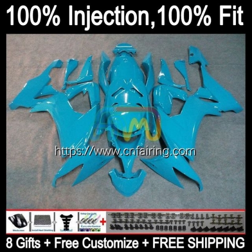 Injection Mold For KAWASAKI NINJA ZX-10R ZX1000 C ZX 10R 10 R 1000CC 1000 CC ZX10R 08 09 10 ZX1000C 2008 2009 2010 OEM Glossy Cyan Fairings 93HM.53