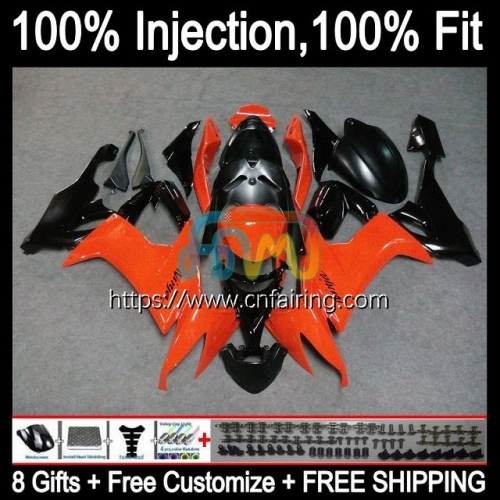 Injection Black Orange Mold For KAWASAKI NINJA ZX-10R ZX1000 C ZX 10R 10 R 1000CC 1000 CC ZX10R 08 09 10 ZX1000C 2008 2009 2010 OEM Fairings 93HM.55