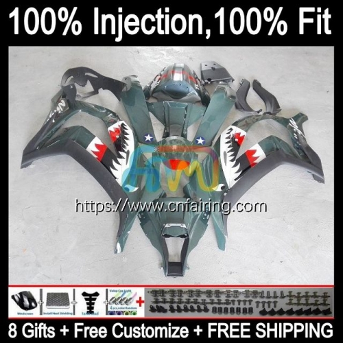 Injection Body For KAWASAKI NINJA ZX 10R 10 R 1000CC 1000 CC ZX-10R ZX10R 11 12 13 14 15 ZX1000C Shark Grey 2011 2012 2013 2014 2015 Fairing 94HM.53