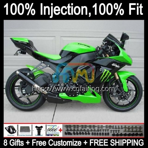 Injection Mold Body For KAWASAKI NINJA ZX1000C Green black ZX 10R 10 R 1000CC 1000 CC 2008 2009 2010 ZX-10R ZX1000 C ZX10R 08 09 10 Fairing 93HM.95