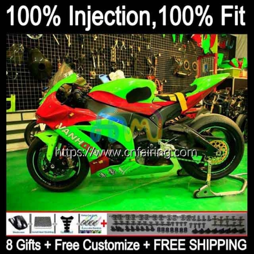 Injection Body For KAWASAKI NINJA ZX 10R 10 R 1000CC 1000 CC ZX-10R ZX10R 11 12 13 14 15 ZX1000C Green red hot 2011 2012 2013 2014 2015 Fairing 94HM.9