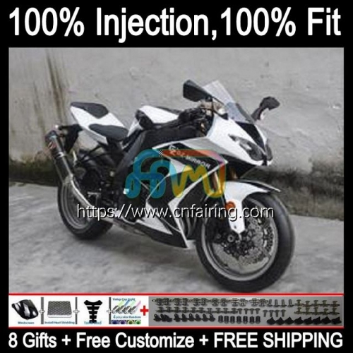 Injection Mold Body For KAWASAKI NINJA ZX1000C ZX 10R 10 White black R 1000CC 1000 CC 2008 2009 2010 ZX-10R ZX1000 C ZX10R 08 09 10 Fairing 93HM.79