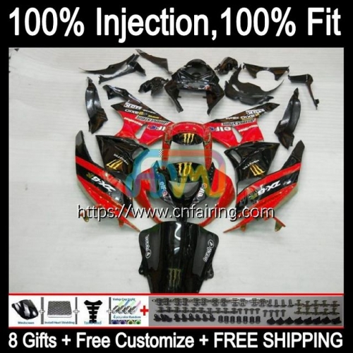 Injection Kit For KAWASAKI NINJA Factory Red ZX 6R 600 CC 6 R ZX600 ZX636 ZX 636 600CC ZX-636 ZX6R 19 20 21 ZX-6R 2019 2020 2021 OEM Fairing 96HM.13