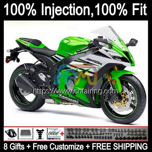 Injection Body For KAWASAKI NINJA ZX 10R 10 R 1000CC 1000 CC ZX-10R ZX10R 11 12 13 14 15 ZX1000C 2011 2012 2013 2014 2015 Fairing Green White 94HM.23