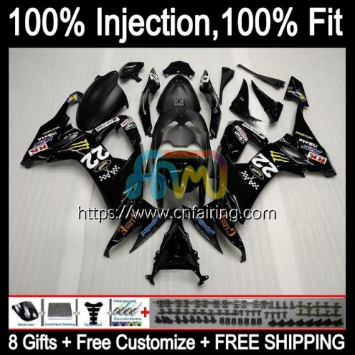 Injection Mold Body For KAWASAKI NINJA ZX1000C ZX 10R 10 R 1000CC 1000 CC 2008 2009 2010 ZX-10R ZX1000 Factory black C ZX10R 08 09 10 Fairing 93HM.78