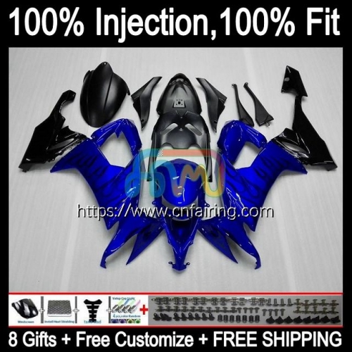 Injection Blue&Flames Mold For KAWASAKI NINJA ZX-10R ZX1000 C ZX 10R 10 R 1000CC 1000 CC ZX10R 08 09 10 ZX1000C 2008 2009 2010 OEM Fairings 93HM.59